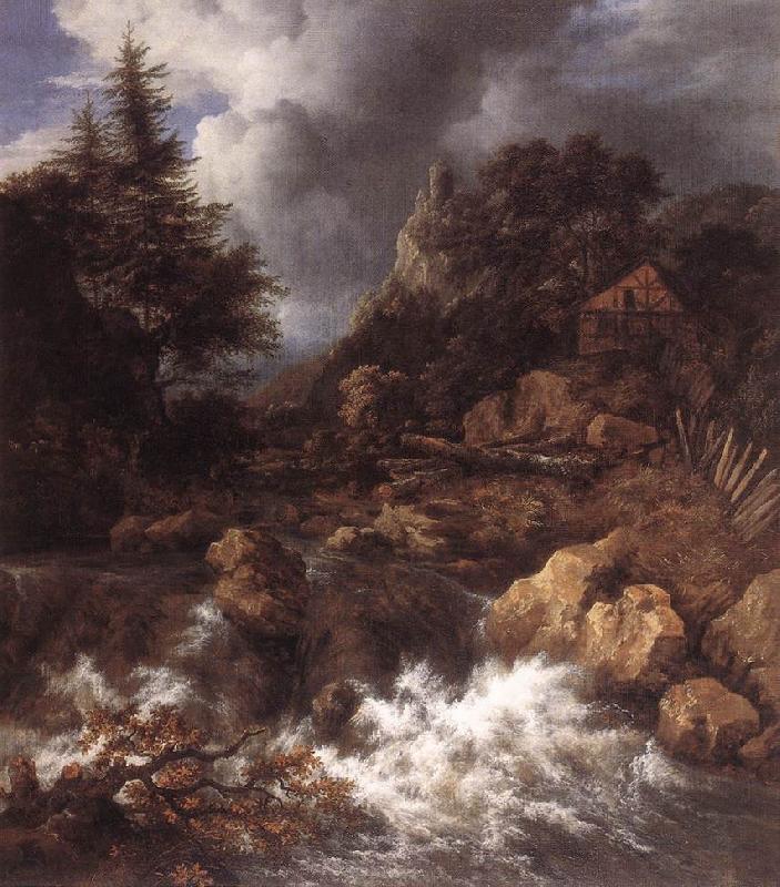 Dante Gabriel Rossetti Waterfall in a Mountainous oil painting image